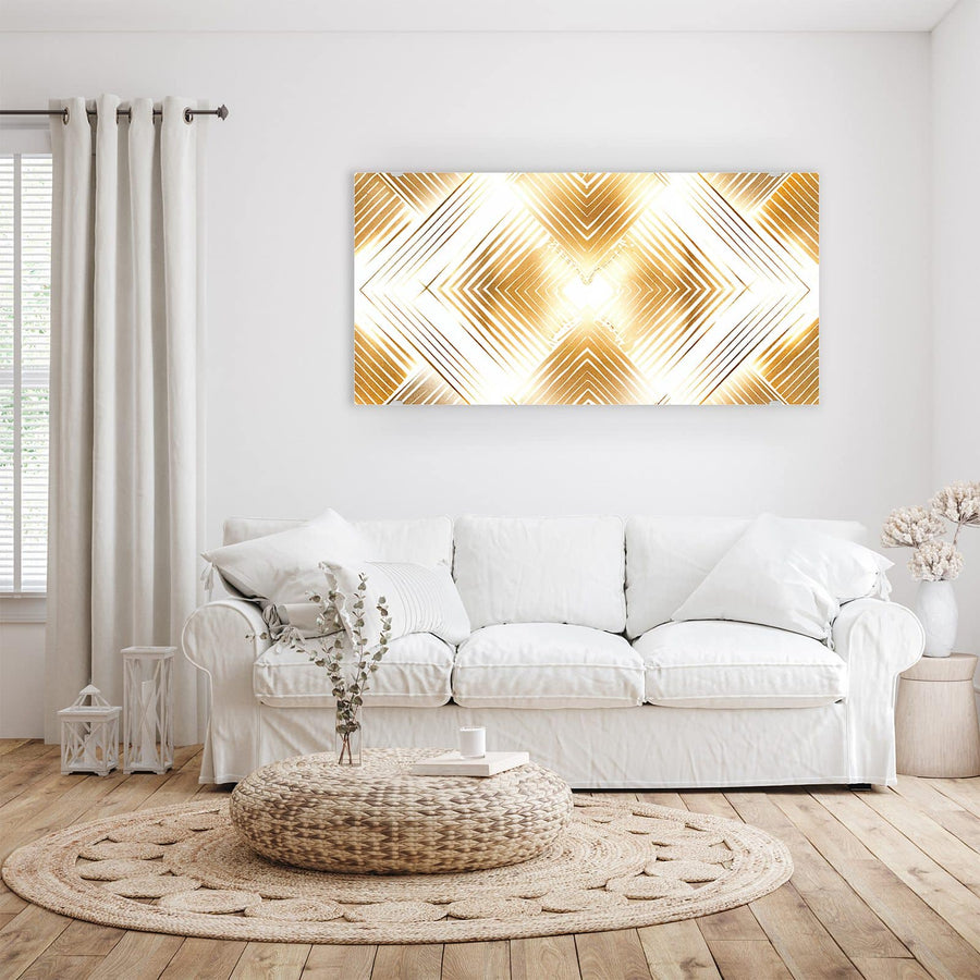 Maße Wandbild - Goldenes Rautenmuster - Querformat