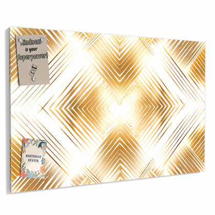 Metall Magnettafel mit dem Motiv Goldenes Rautenmuster