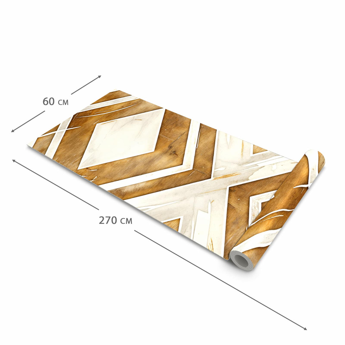 Farbbeständiger Teppich für die Küche mit Motiv Geometrisches Muster in der Grösse 60x90 cm