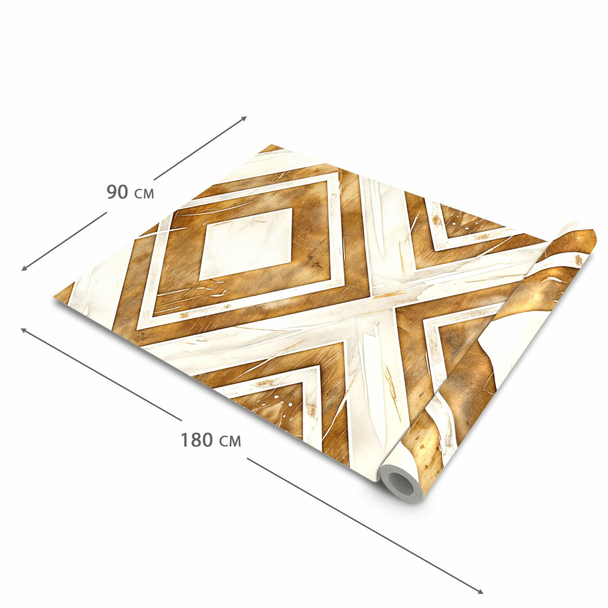 Komfortabler Küchenteppich mit Motiv Geometrisches Muster in der Grösse 60x90 cm