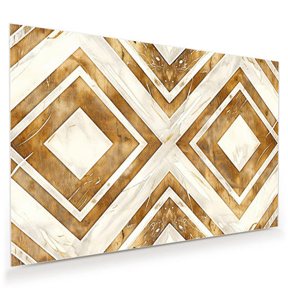 Wandbild mit dem Motiv Rauten in Holzoptik