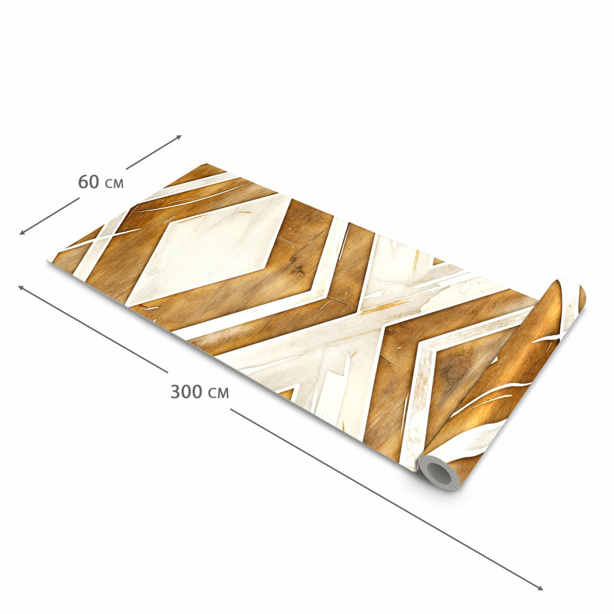 Formstabiler Küchenteppich mit Motiv Geometrisches Muster in der Grösse 60x90 cm