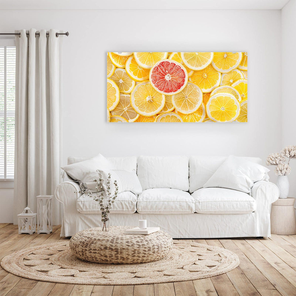 Wandbild - Zitrusscheiben - Querformat – Zitrusscheiben mit roter Grapefruit