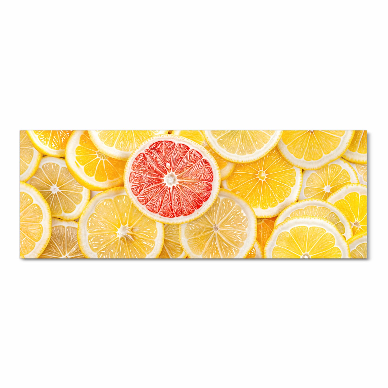 Schmutzabweisender Läufer für die Küche mit Motiv Zitrusfrüchte in Frontansicht