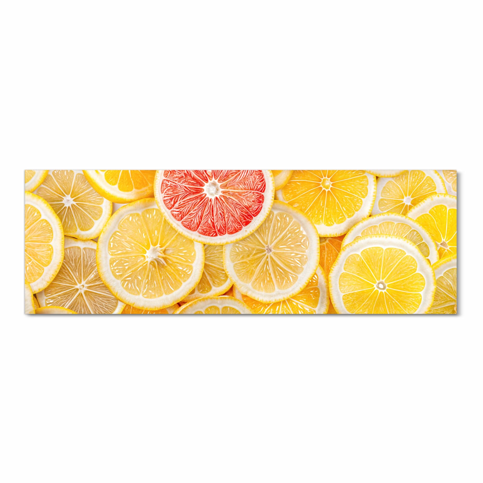 Küchenteppich mit Motiv Zitrusfrüchte in Frontansicht für sicheres Aufbewahren