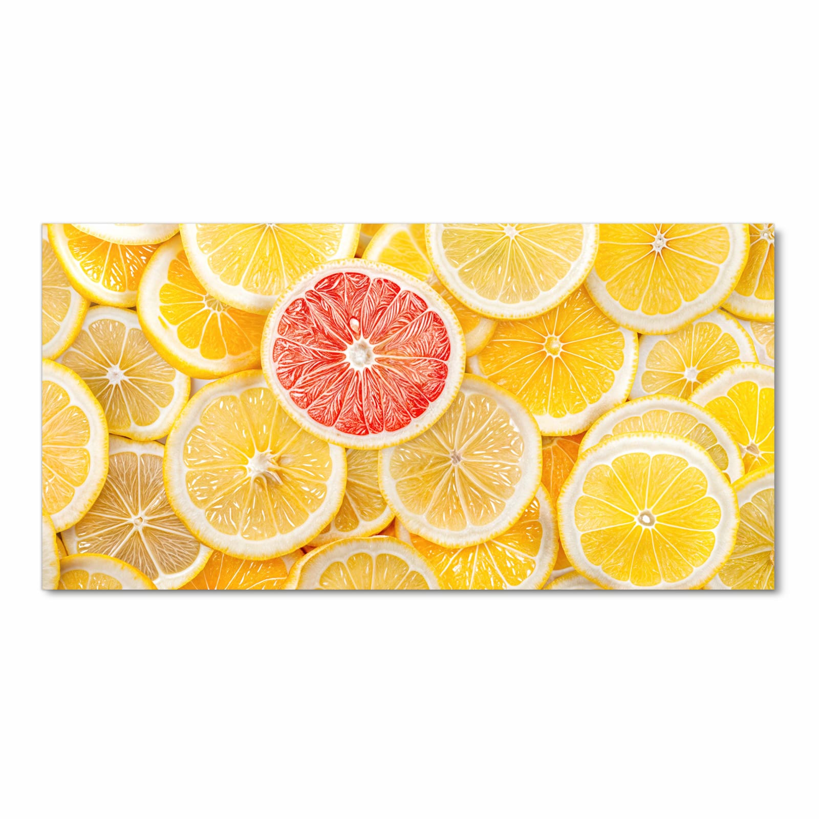 Farbbeständiger abwaschbarer Küchenläufer mit Motiv Zitrusfrüchte in Frontansicht