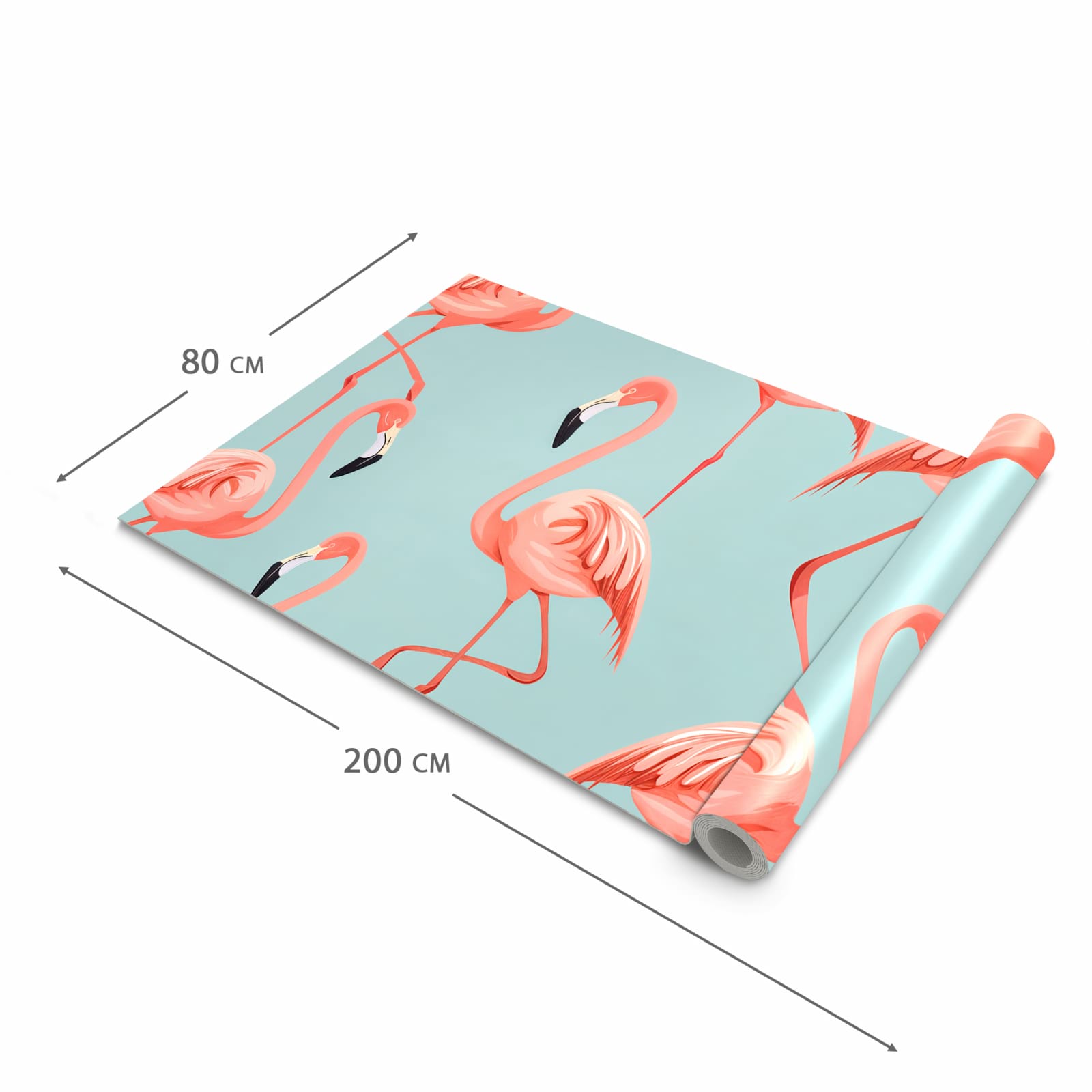 Abriebfester Küchenteppich mit Motiv Flamingo Design in der Grösse 60x300 cm, waschbar