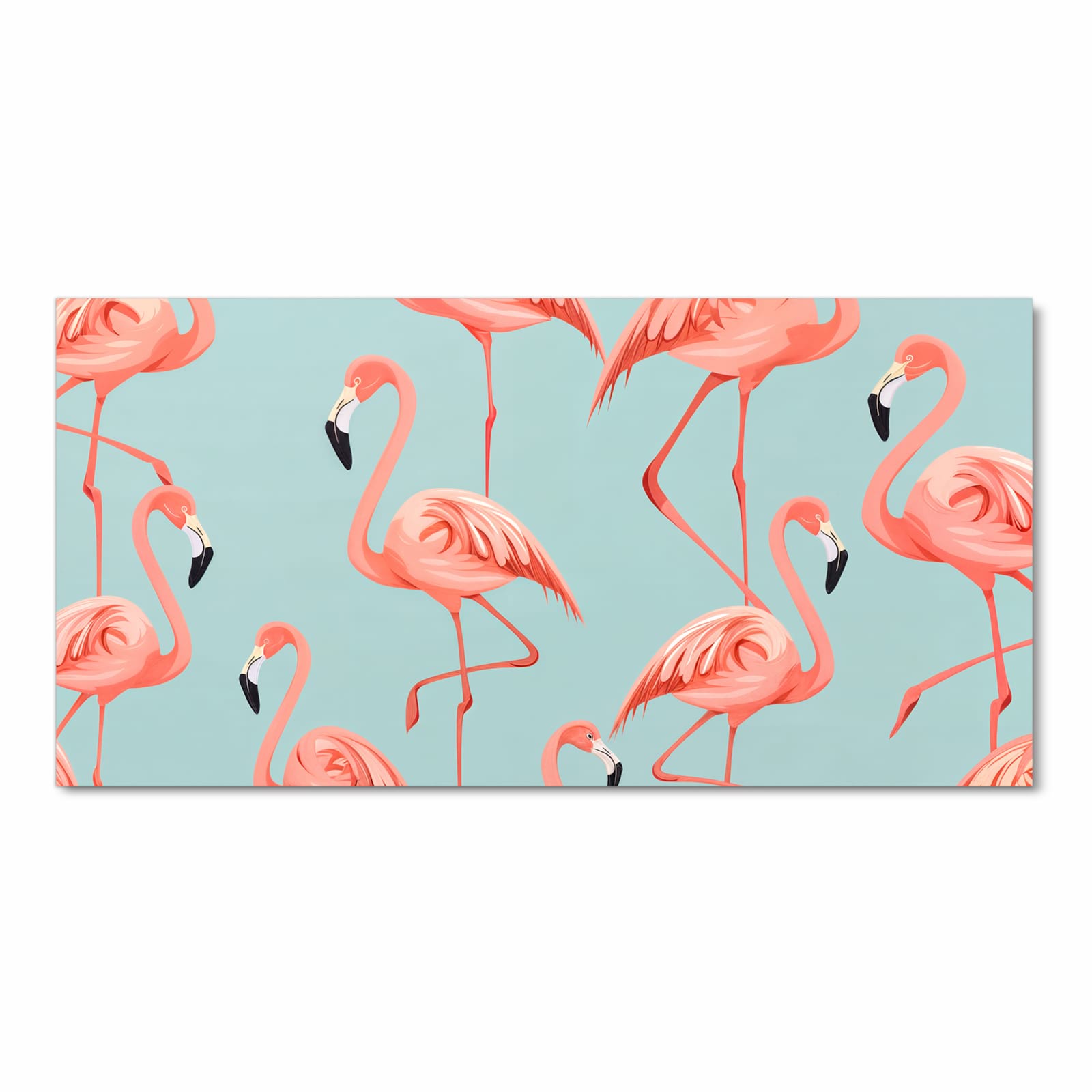 Pflegeleichter Küchenläufer mit Motiv Flamingo Design in Frontansicht