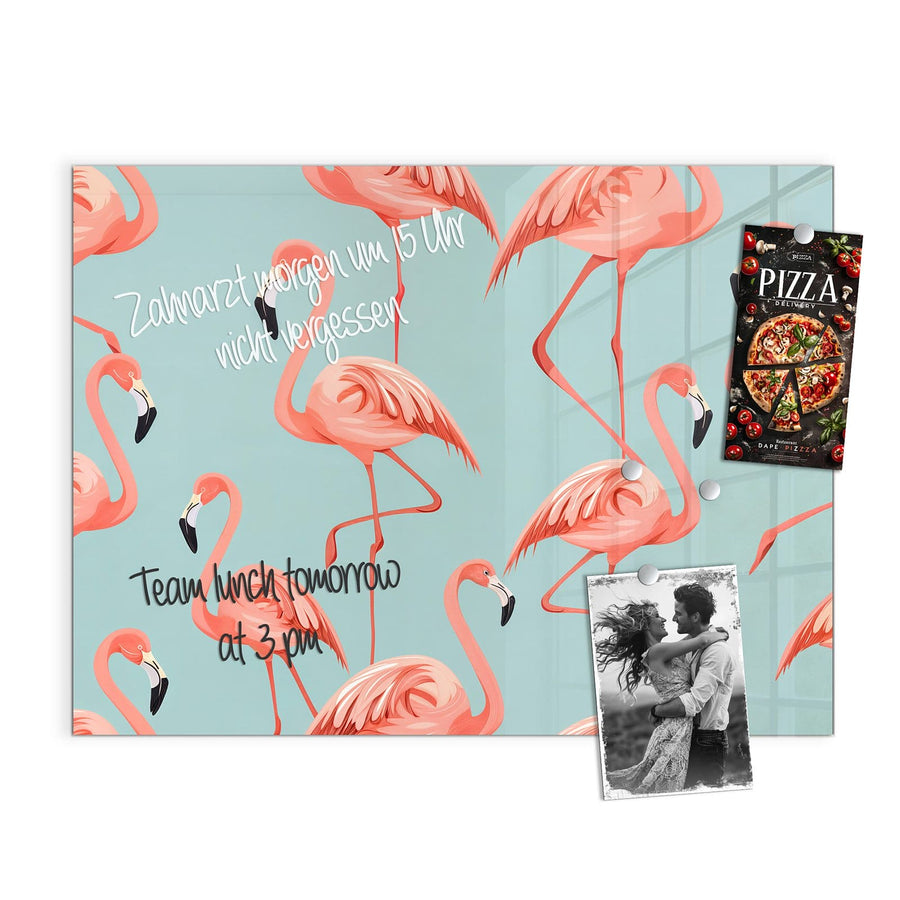 Maße Magnettafel - Flamingos auf Türkis