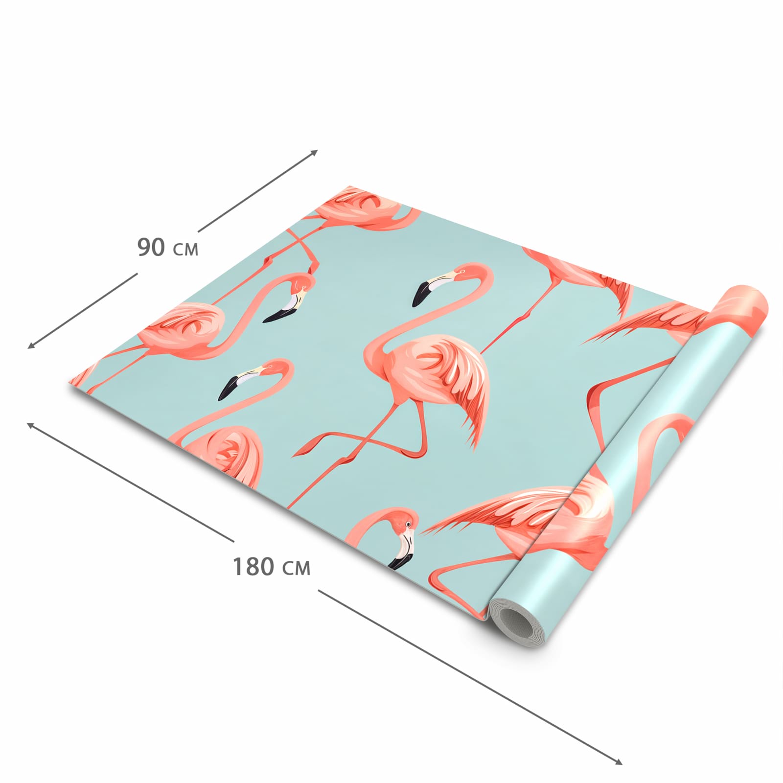Fleckenresistenter waschbarer Küchenteppich mit Motiv Flamingo Design in der Grösse 60x300 cm