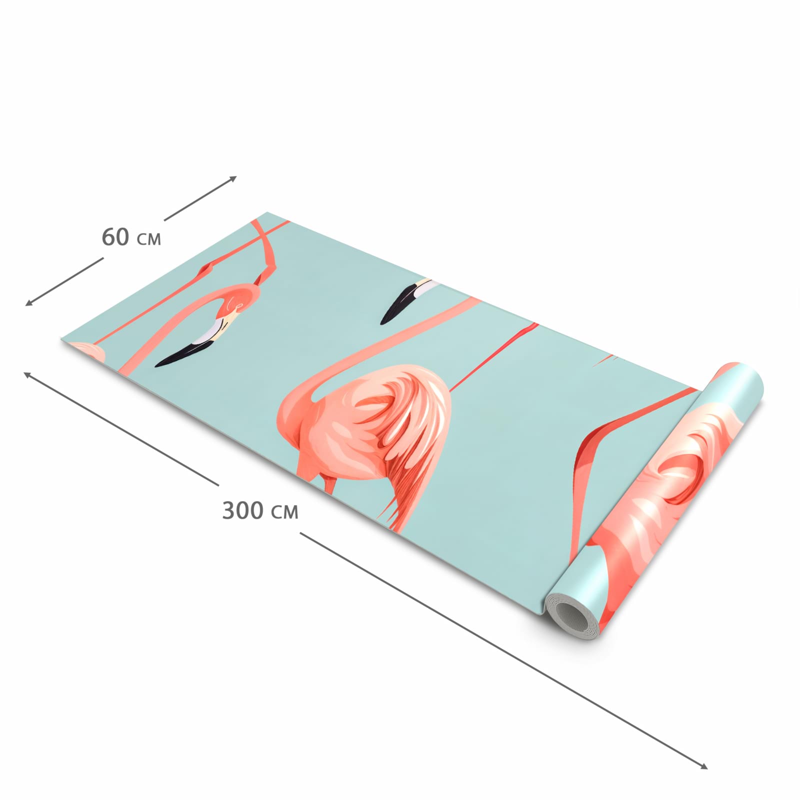 Rutschfester Küchenteppich mit Motiv Flamingo Design in der Grösse 60x300 cm spart Zeit