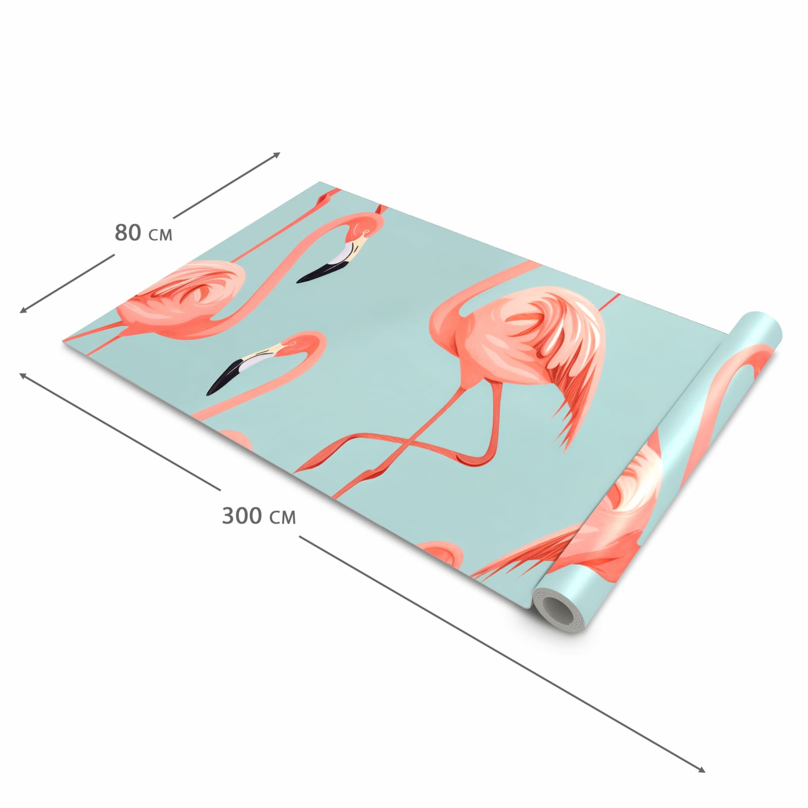 Wasserabweisender rutschfester Küchenteppich mit Motiv Flamingo Design in der Grösse 60x300 cm