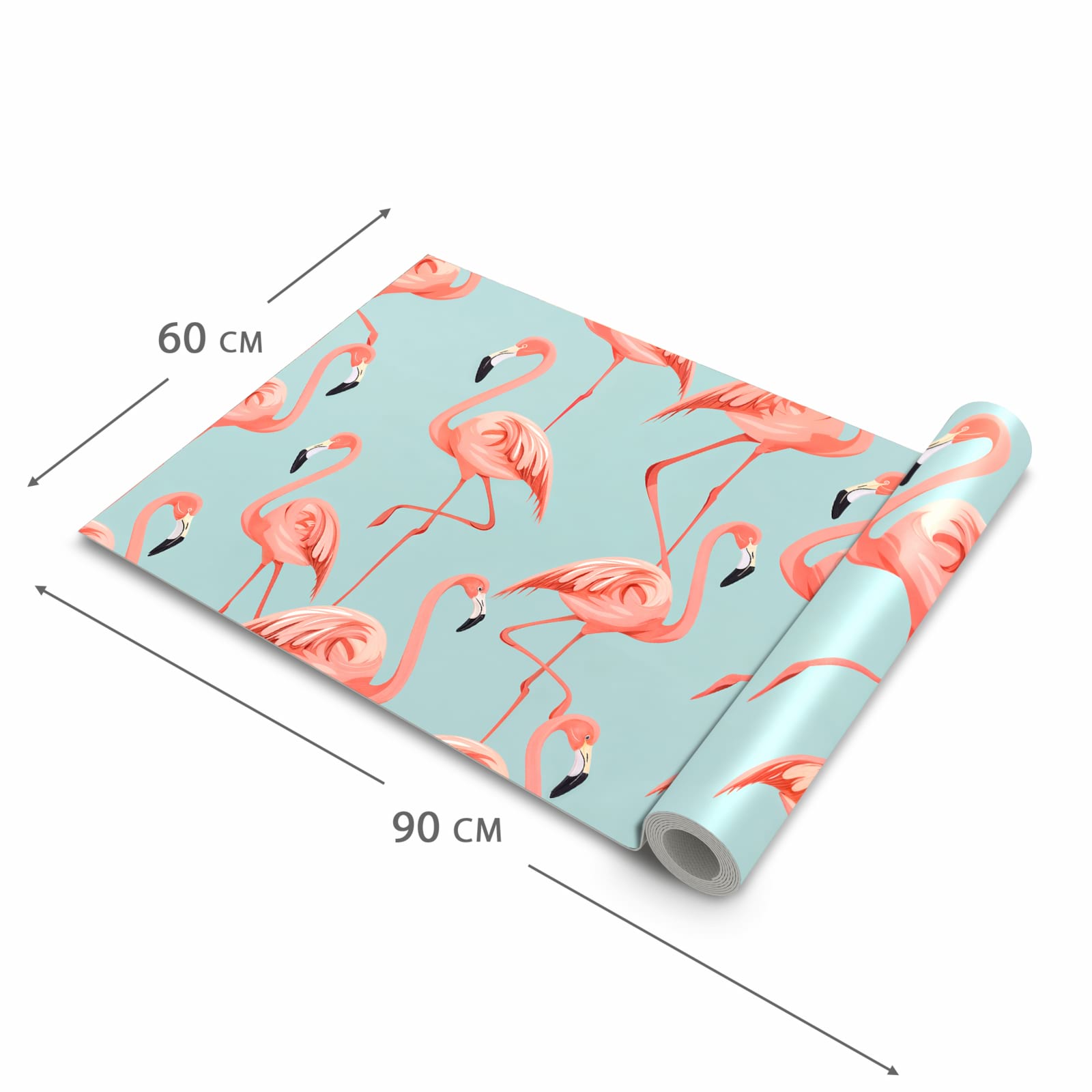 Geräuschdämpfender Küchenteppich mit Motiv Flamingo Design in der Grösse 60x300 cm