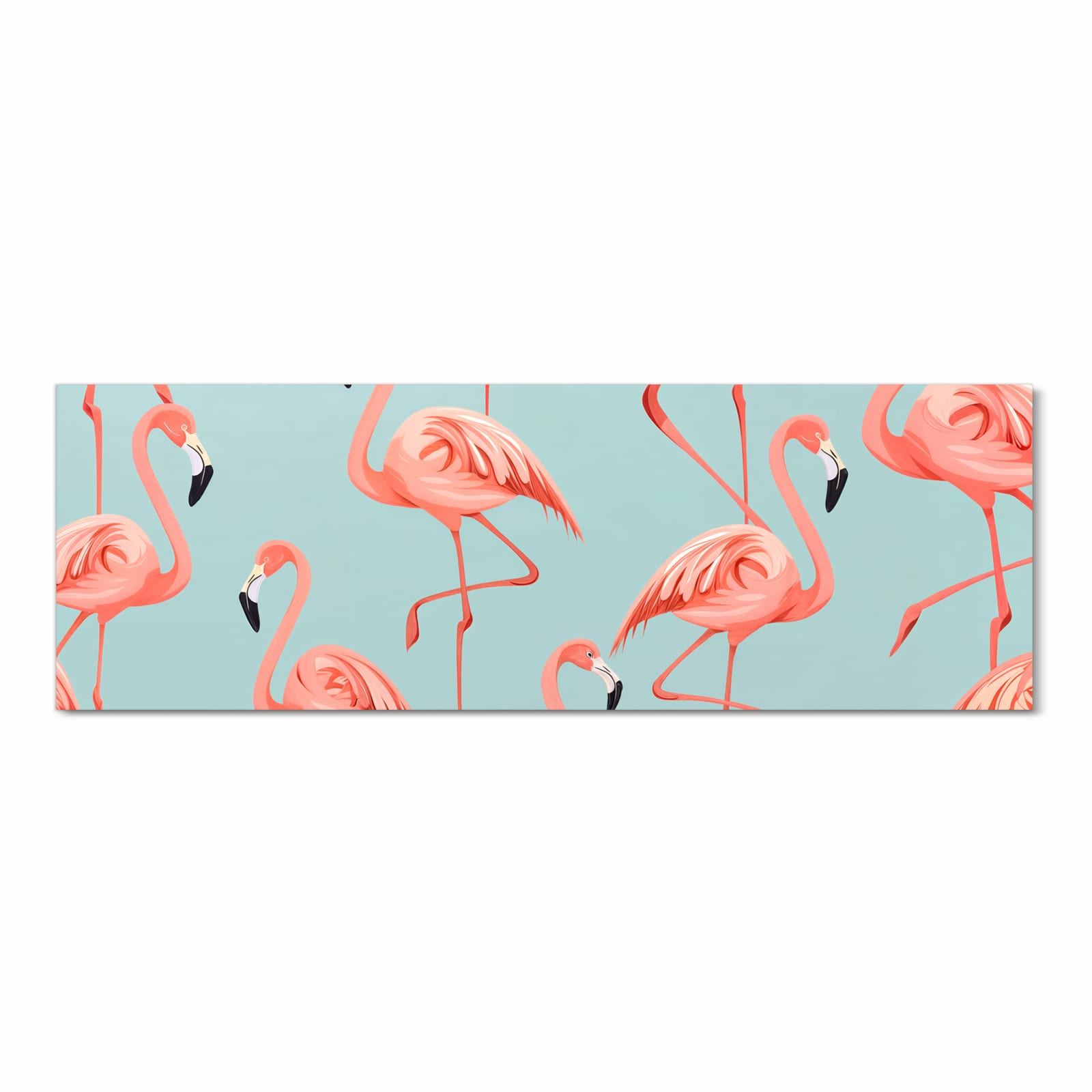 Hygienischer rutschfester Küchenläufer mit Motiv Flamingo Design in Frontansicht