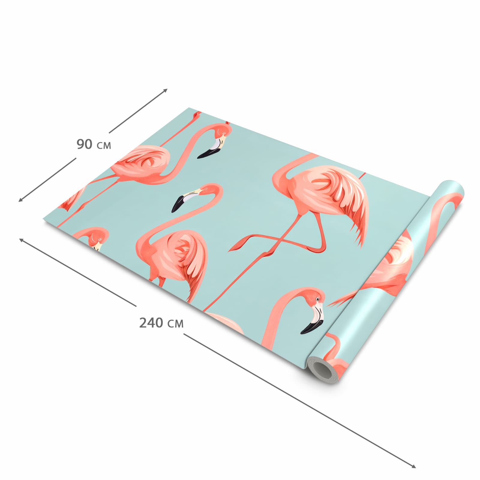 Schmutzabweisender Küchenteppich mit Motiv Flamingo Design in der Größe 60x300 cm