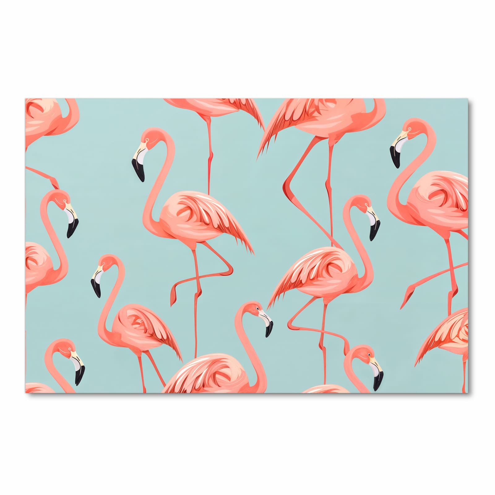 Rutschfester Küchenläufer mit Motiv Flamingo Design in Frontansicht für sicheren Stand