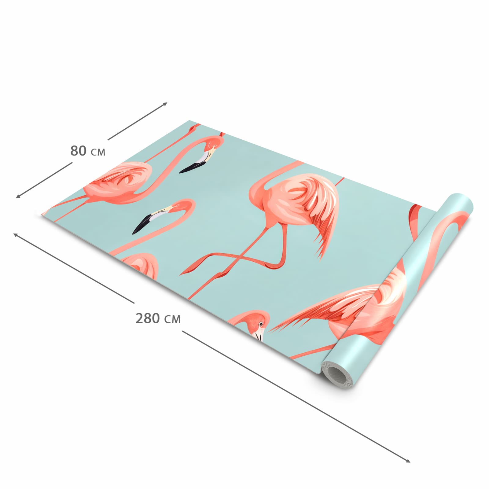 Großer Küchenteppich mit Motiv Flamingo Design in der Grösse 60x300 cm für Trittkomfort