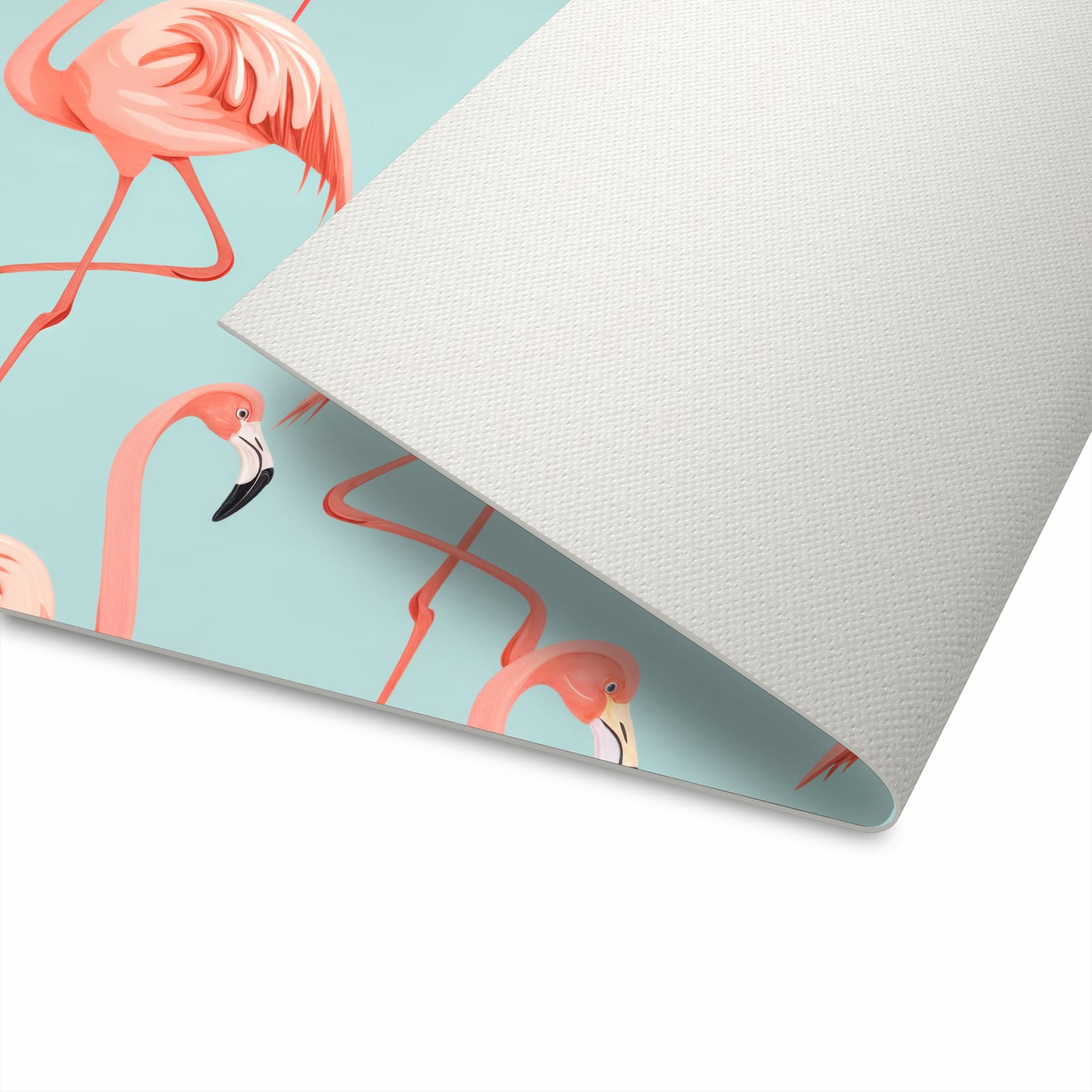 Strapazierfähiger rutschfester Küchenteppich mit Motiv Flamingo Design in Unterseite