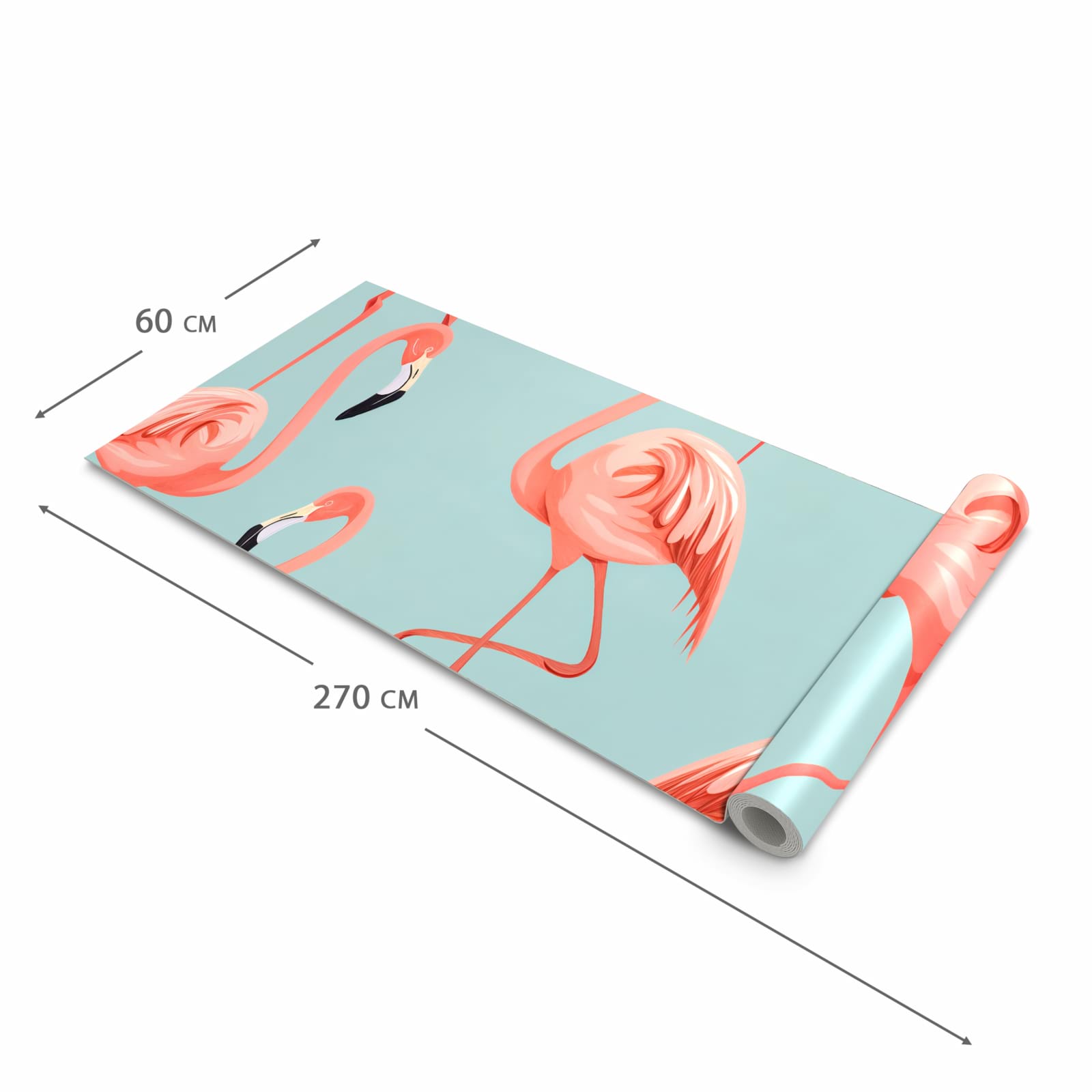 Küchenteppich mit Motiv Flamingo Design in der Größe 60x300 cm für sicheres Aufbewahren