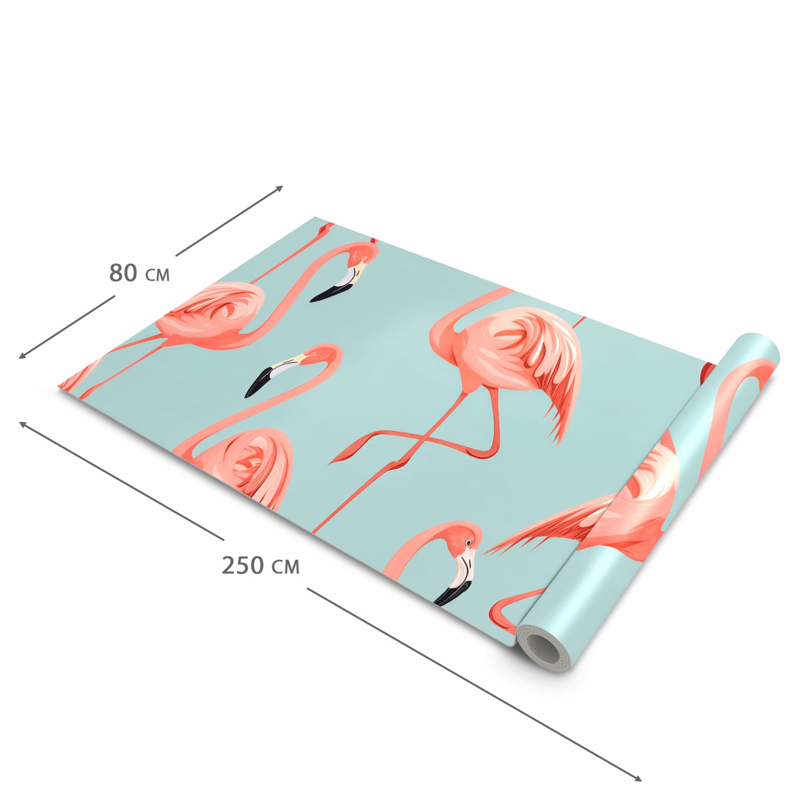 UV-beständiger waschbarer Küchenteppich mit Motiv Flamingo Design in der Größe 60x300 cm