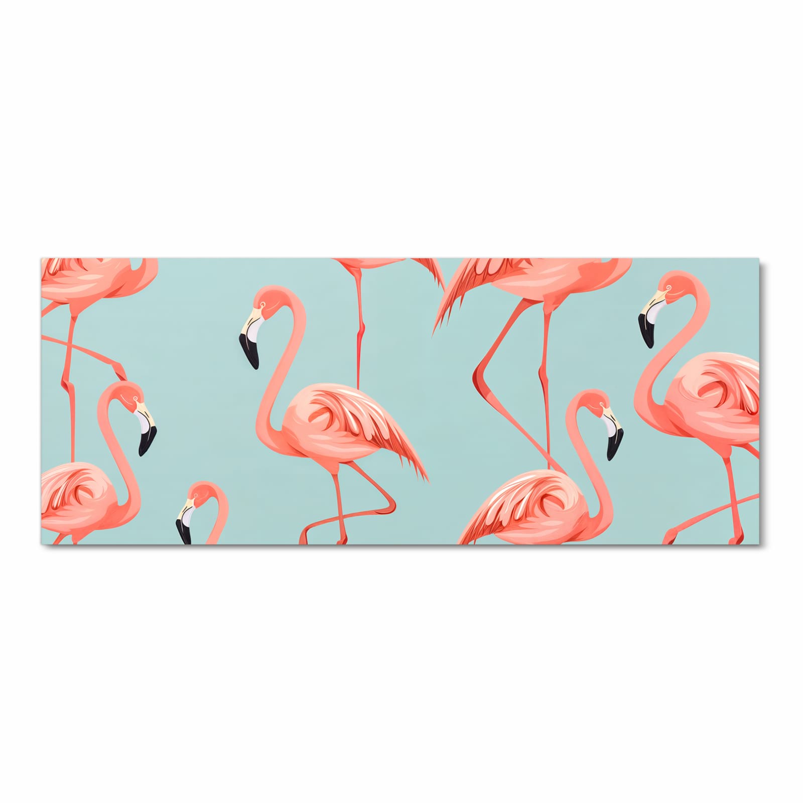 Waschbarer Küchenläufer mit Motiv Flamingo Design in Frontansicht für angenehme Haptik