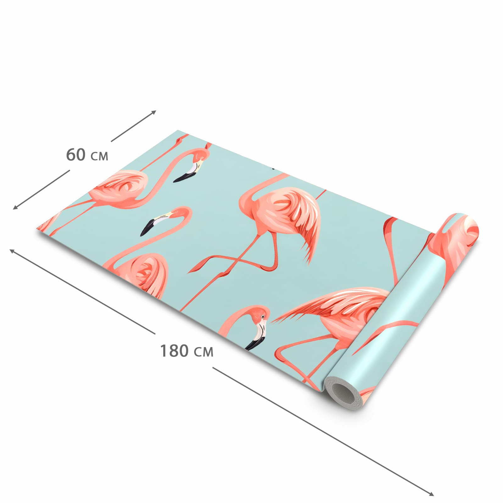 Farbbeständiger Küchenteppich mit Motiv Flamingo Design in der Grösse 60x300 cm