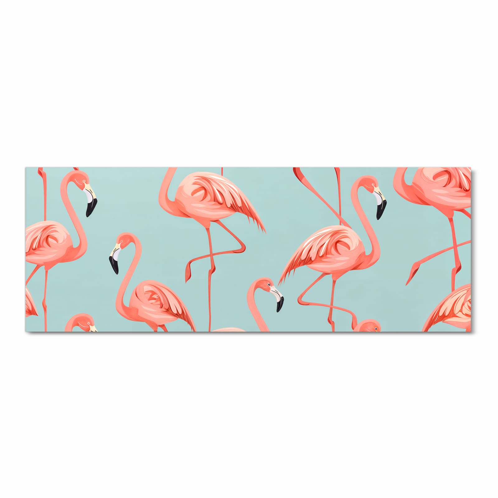 Bodenschonender moderner Küchenläufer mit Motiv Flamingo Design in Frontansicht