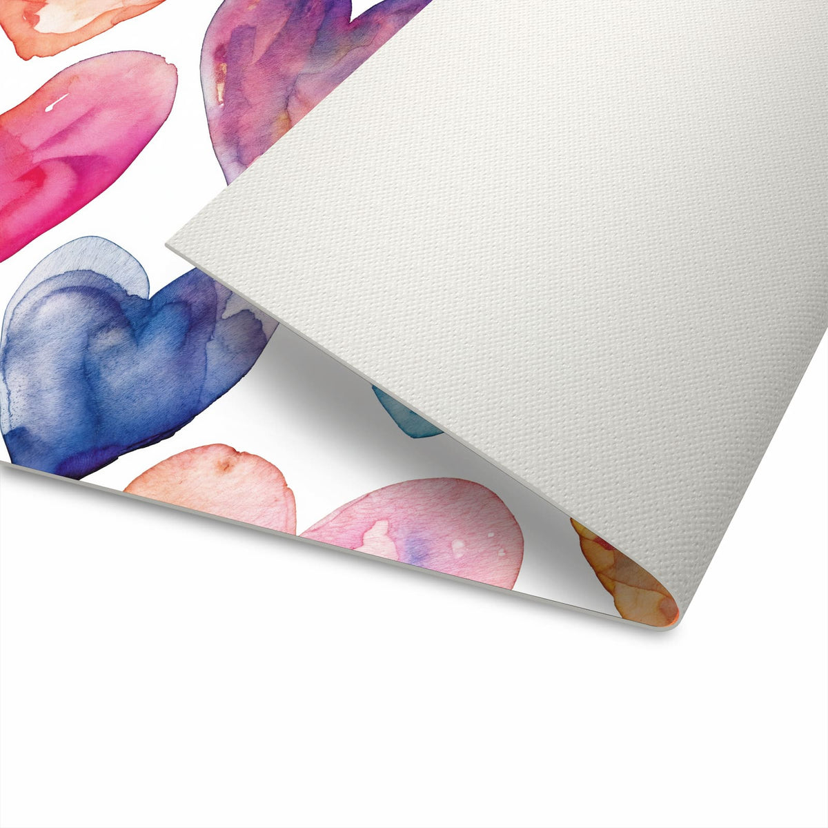 Küchenläufer mit Motiv Aquarellherzen für angenehme Haptik in der Unterseite