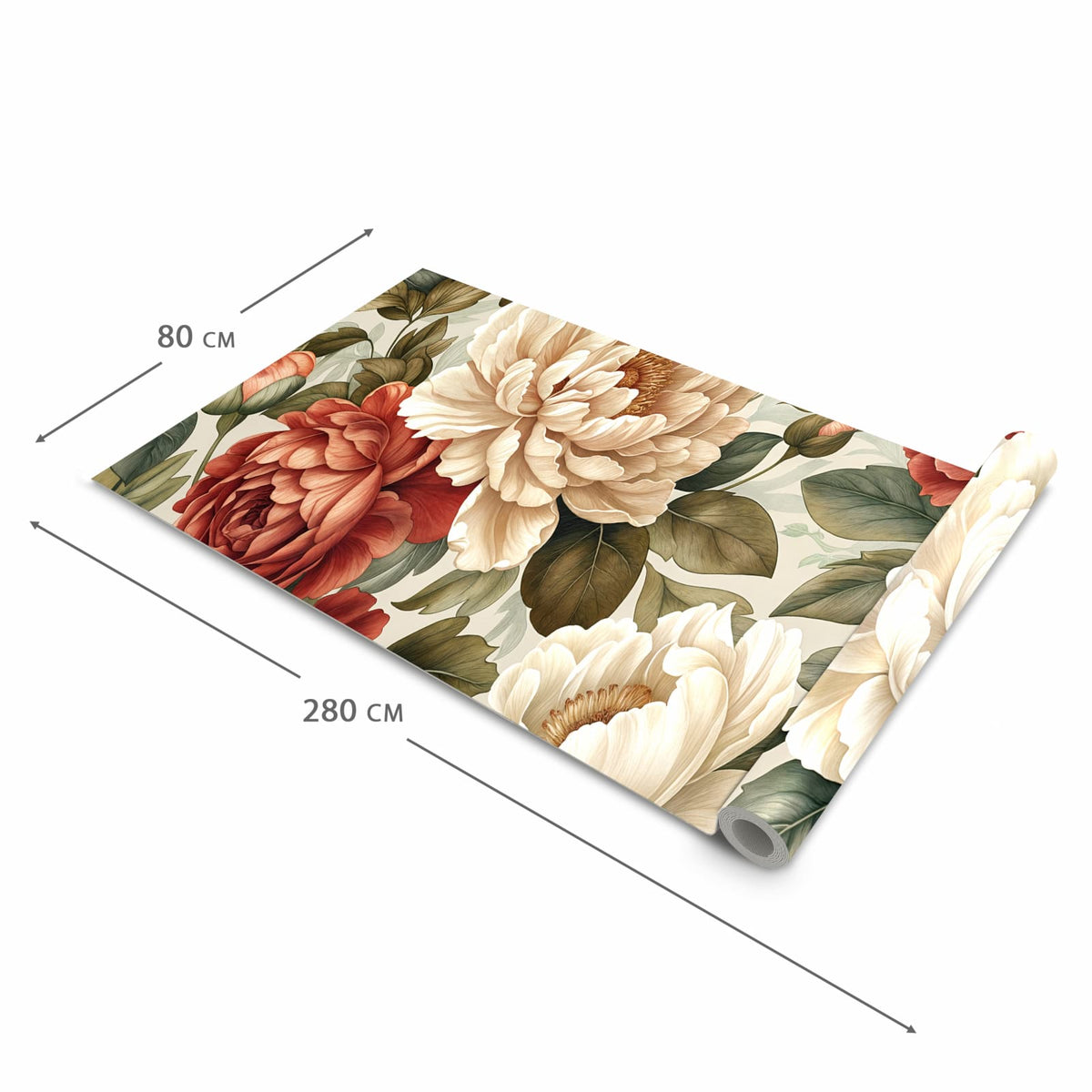Fleckenresistenter Küchenläufer mit Motiv Florales Blütenmuster in der Grösse 60x270 cm