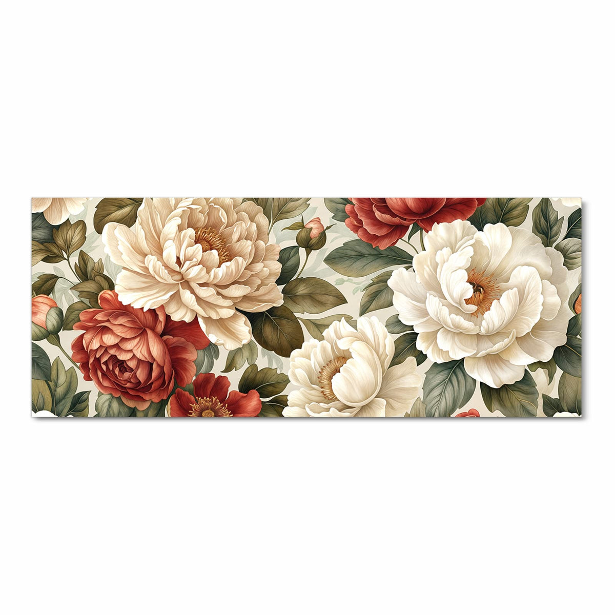 Feuchtigkeitsresistenter Läufer für Eingangsbereich mit Motiv Florales Blütenmuster in Frontansicht