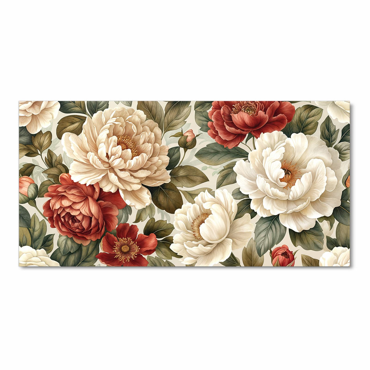 Rutschfester langer Teppich für Flur mit Motiv Florales Blütenmuster in Frontansicht