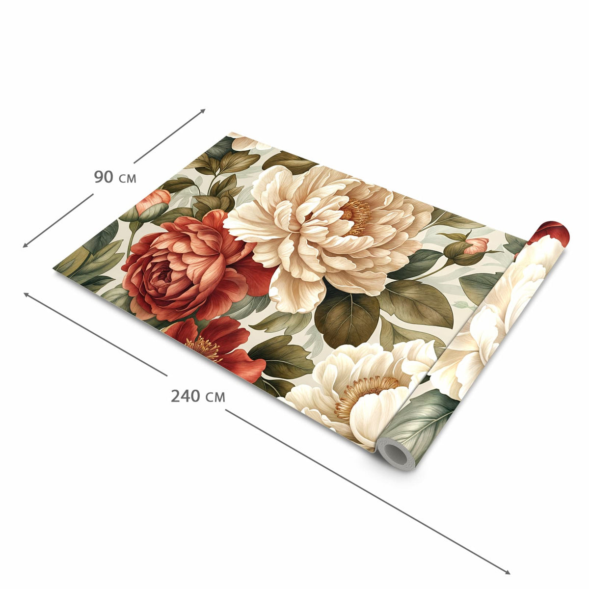 Langlebiger Küchenläufer mit Motiv Florales Blütenmuster in der Grösse 60x270 cm