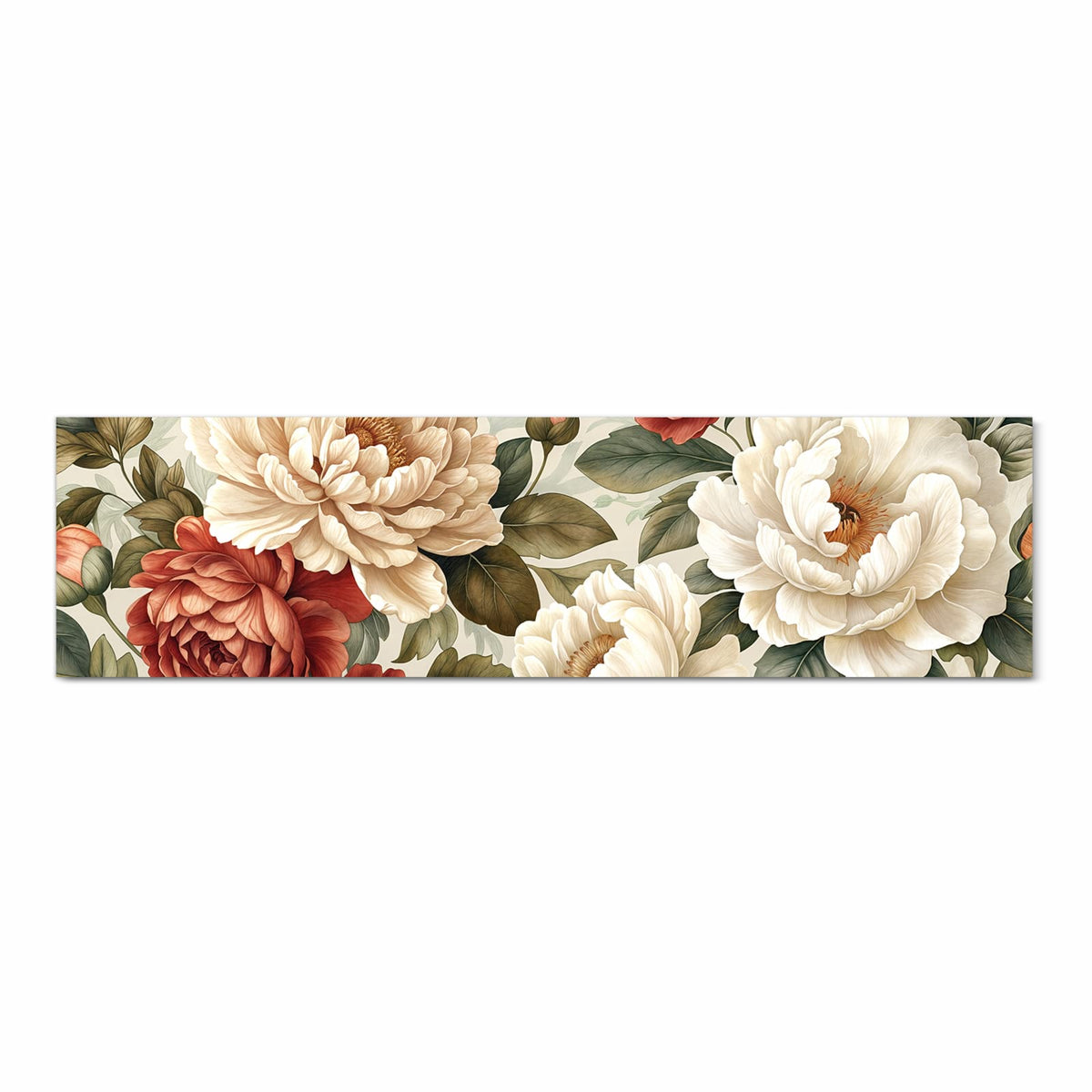 Geräuschdämpfender Bodenläufer mit Motiv Florales Blütenmuster in Frontansicht