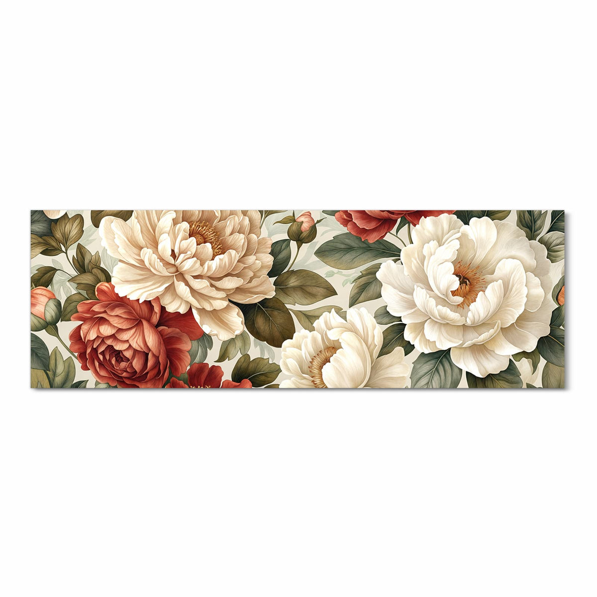 Bodenschonender rutschfester Läufer mit Motiv Florales Blütenmuster in Frontansicht
