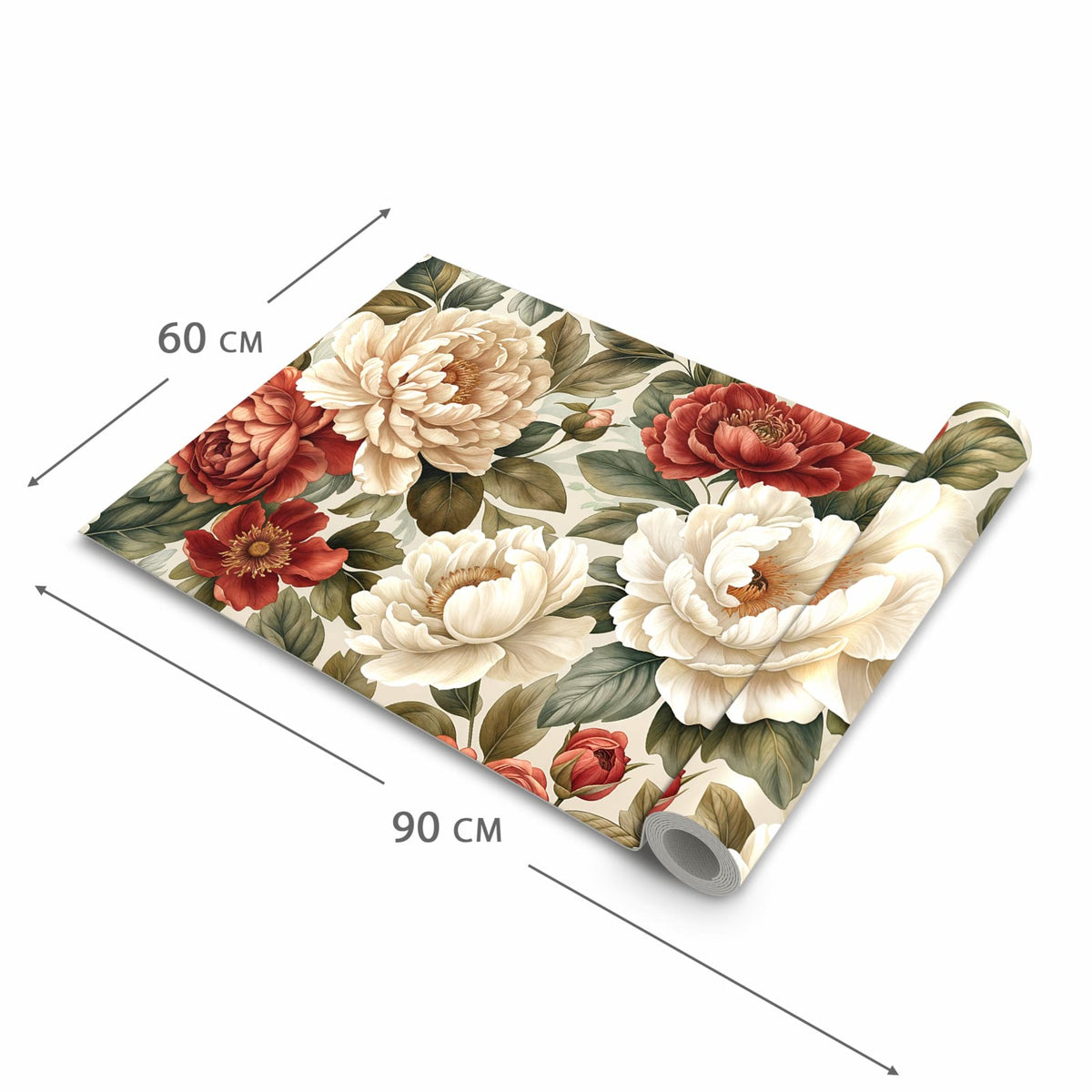 UV-beständiger Läufer für die Küche mit Motiv Florales Blütenmuster in der Grösse 60x270 cm
