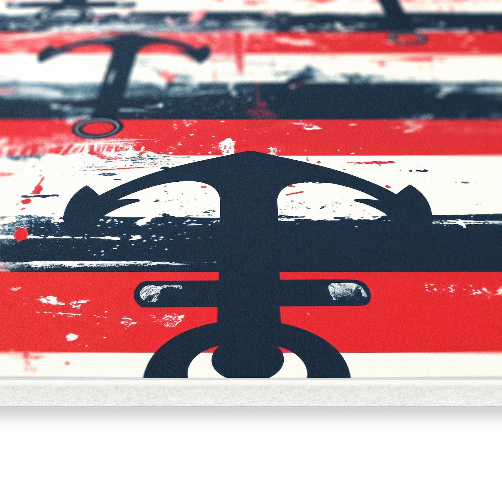 Rutschfester Küchenläufer mit Motiv Anker Streifen in seitlicher Ansicht für Trittkomfort