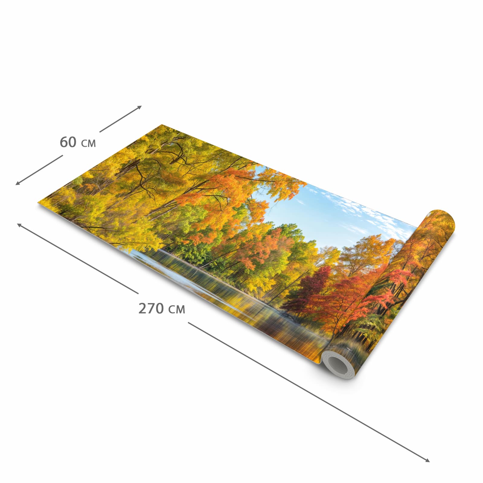 UV-beständiger Küchenteppich mit Motiv Herbstlicher See in der Größe 60x240 cm
