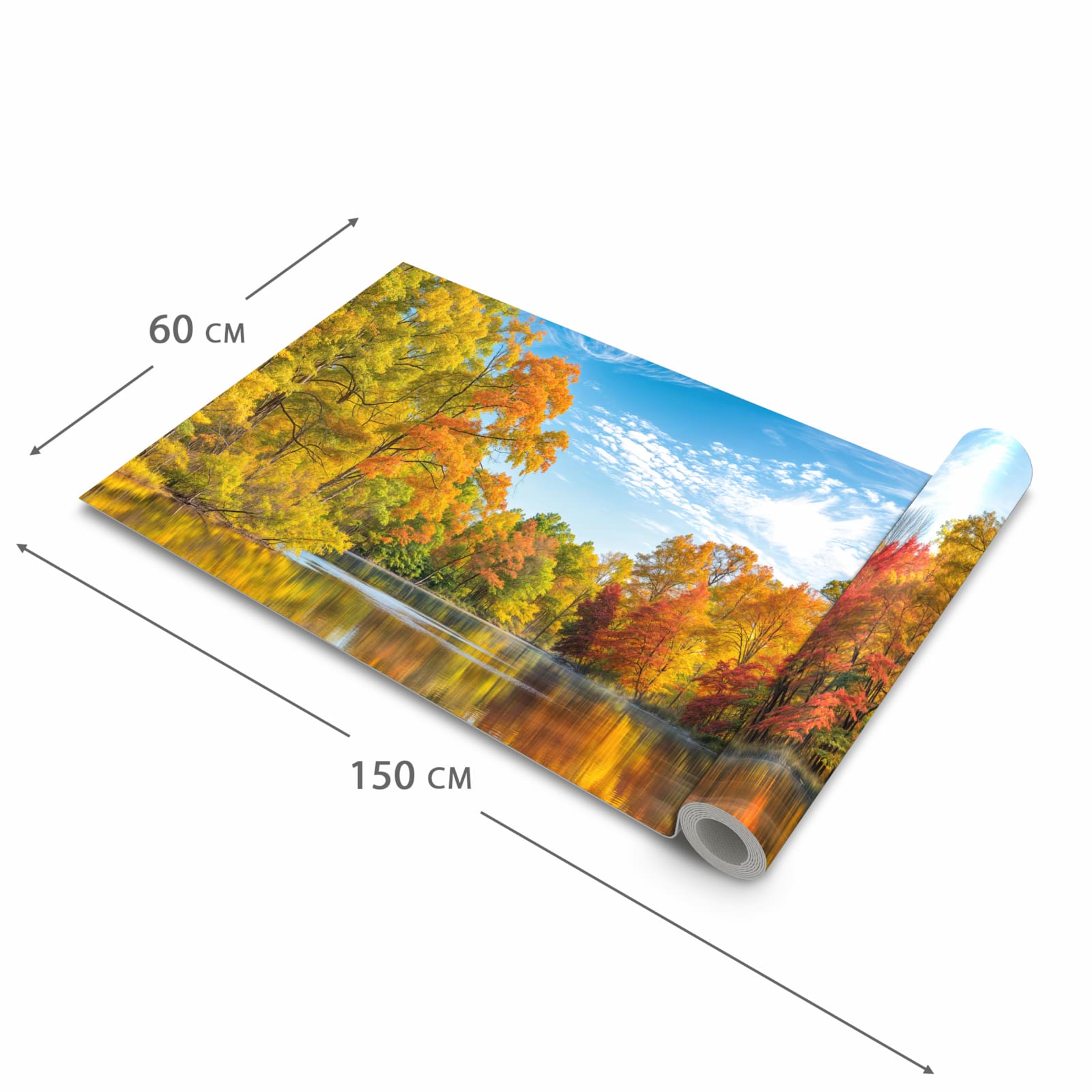 Zeitsparender waschbarer Küchenteppich mit Motiv Herbstlicher See in der Grösse 60x240 cm