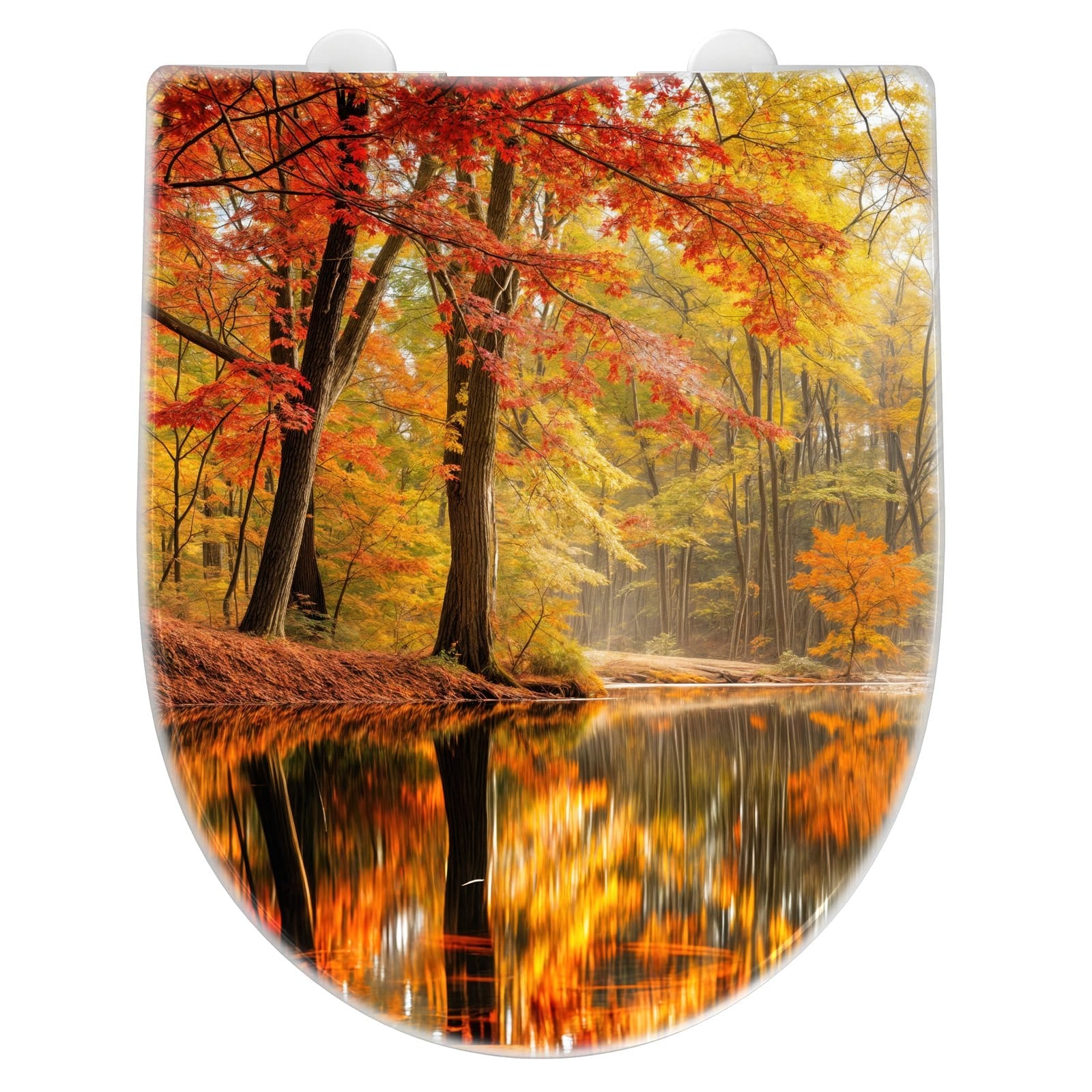 WC-Sitz mit Absenkautomatik Herbstwald am See