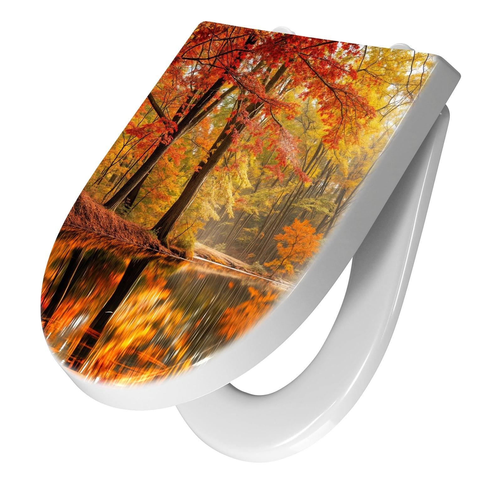 WC-Sitz mit Absenkautomatik Herbstwald am See