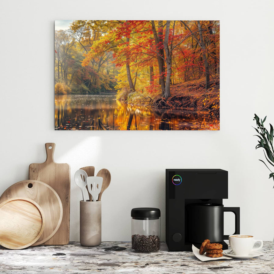 Maße Metall Magnettafel - Herbstfarben am Seeufer