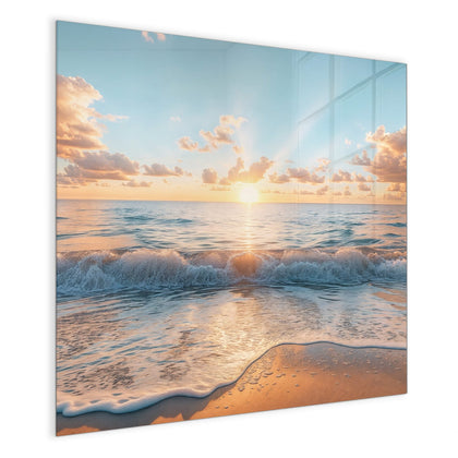 Magnettafel mit dem Motiv Sonne über der Brandung