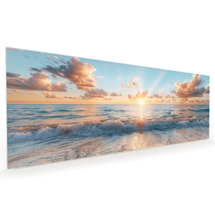Küchenrückwand mit dem Motiv Sonne über der Brandung