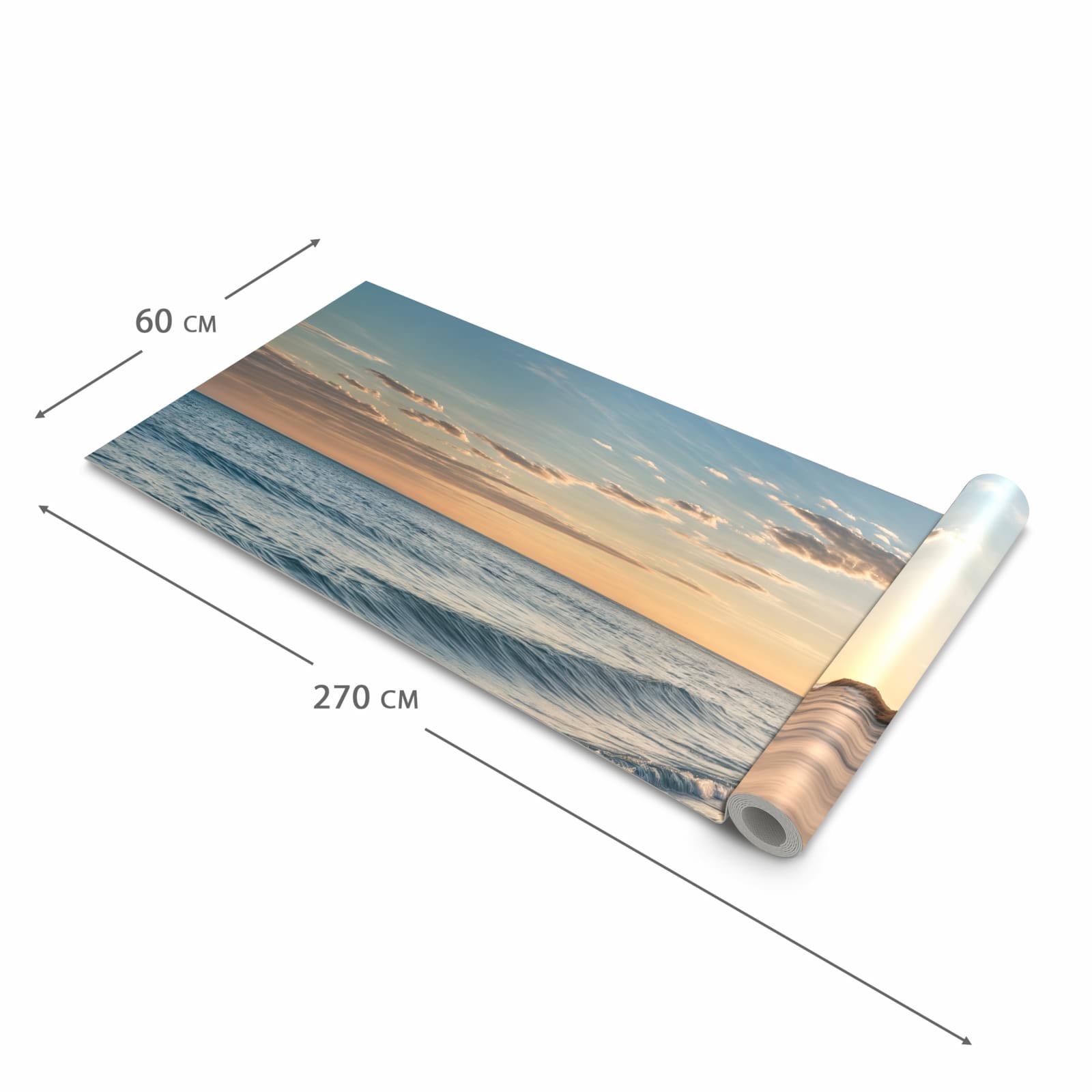 Langlebiger Küchenläufer mit Motiv Strandspuren in der Grösse 60x150 cm