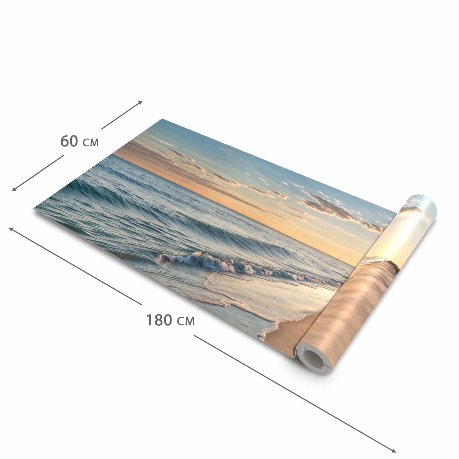 Schmutzabweisender Läufer für die Küche mit Motiv Strandspuren in der Grösse 60x120 cm