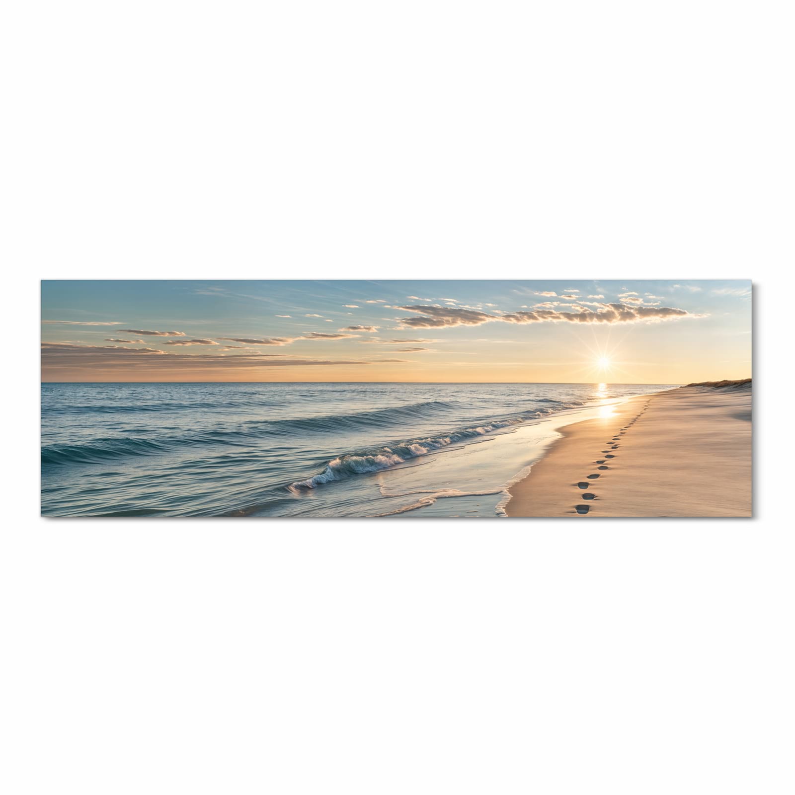 Langlebiger Küchenläufer mit Motiv Strandspuren in Frontansicht