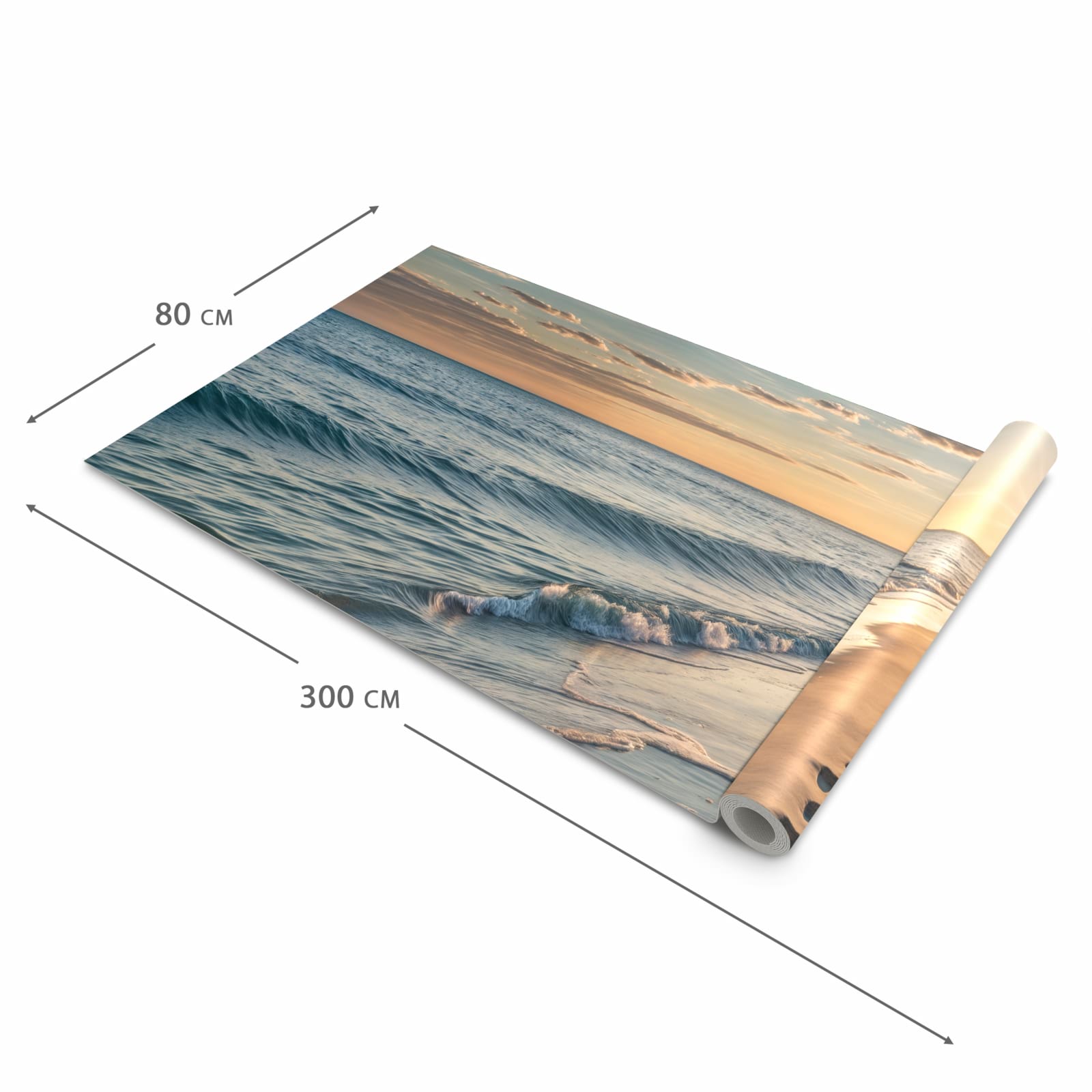 Teppichläufer Küche mit Motiv Strandspuren in der Grösse 60x150 cm - angenehme Haptik