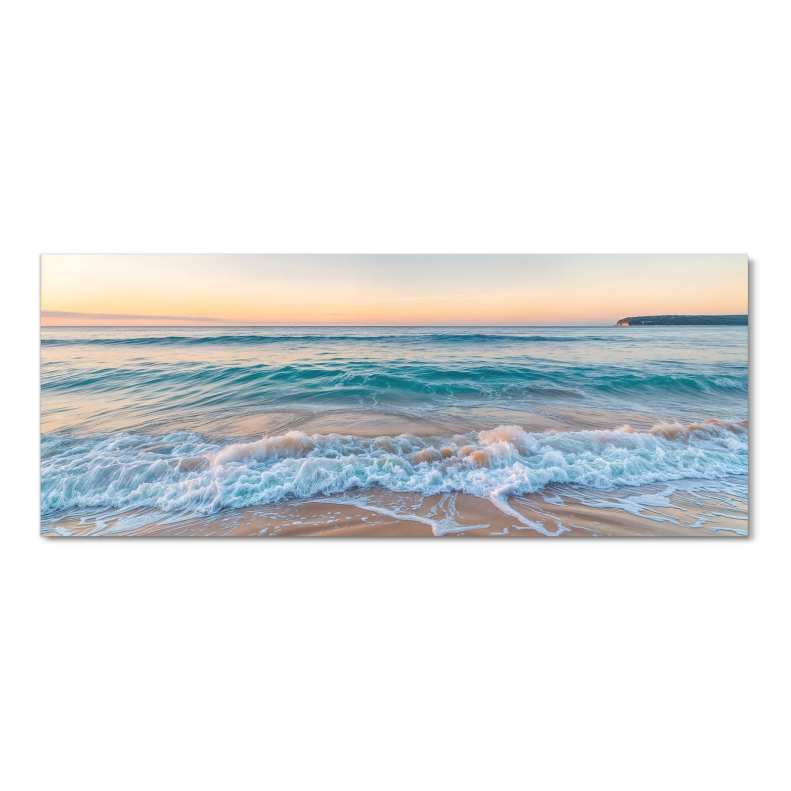 Farbbeständiger Bodenläufer mit Motiv Strandhorizont in Frontansicht