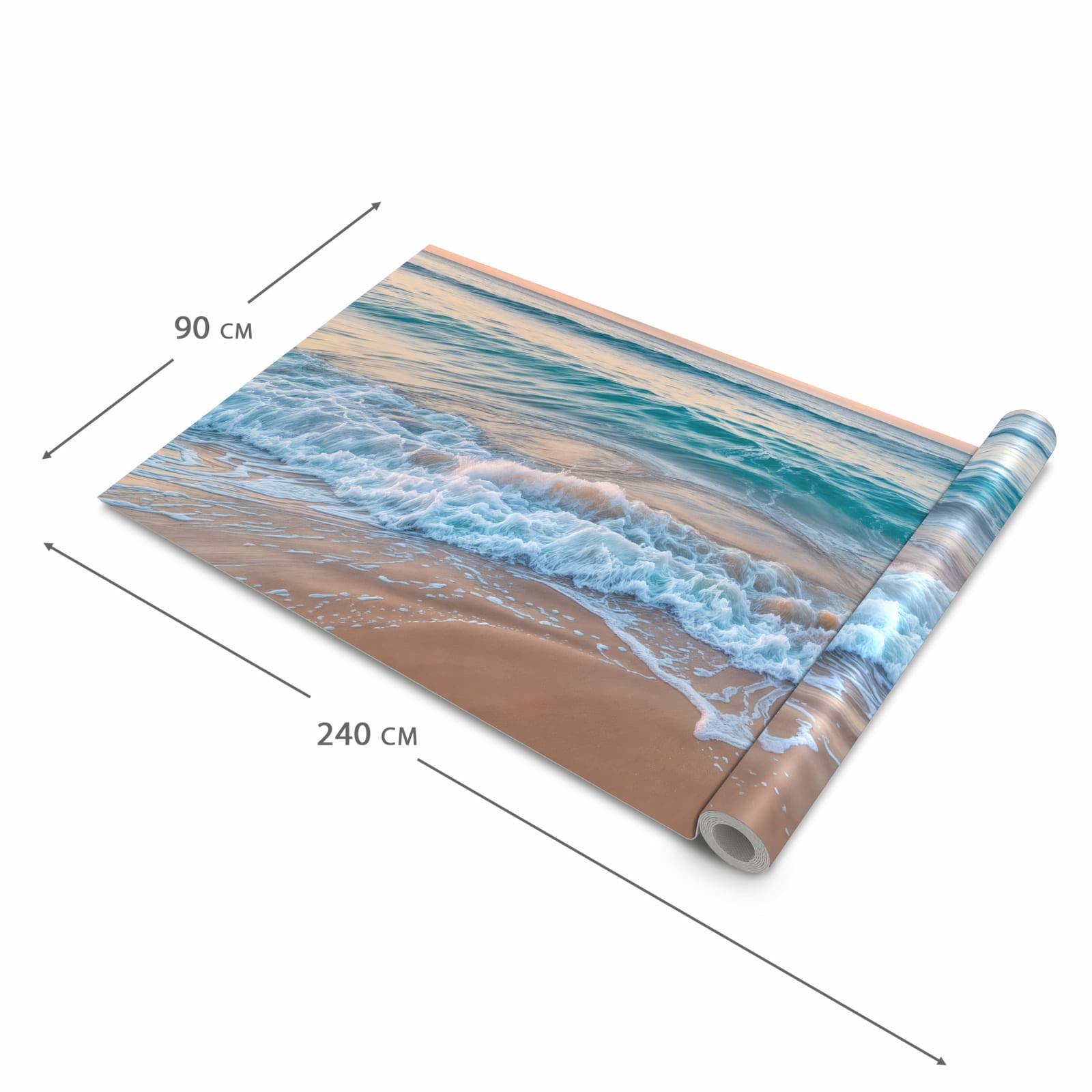 Komfortabler Küchenteppich mit Motiv Strandhorizont in der Grösse 60x120 cm