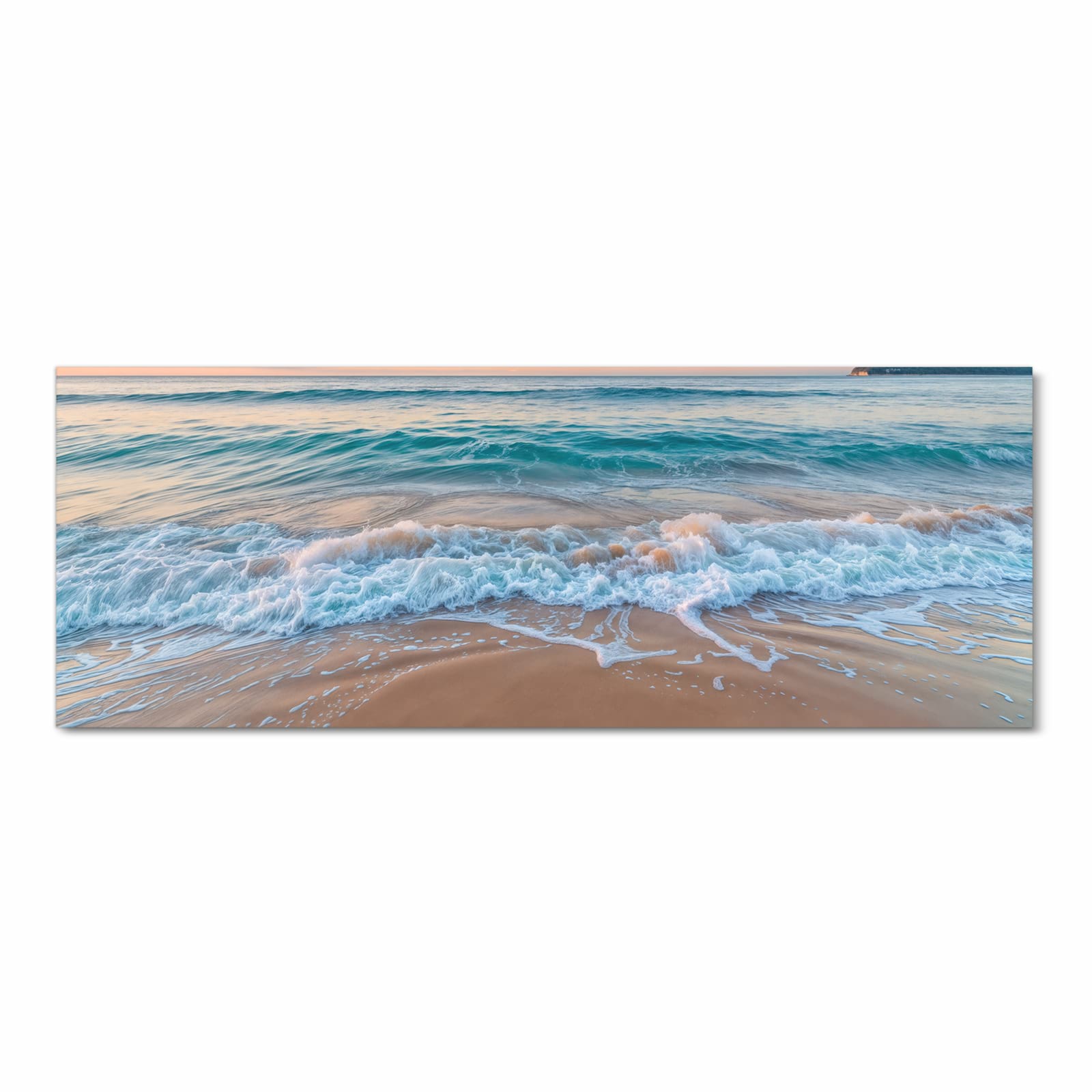 Fleckenresistenter großer Küchenteppich mit Motiv Strandhorizont in Frontansicht